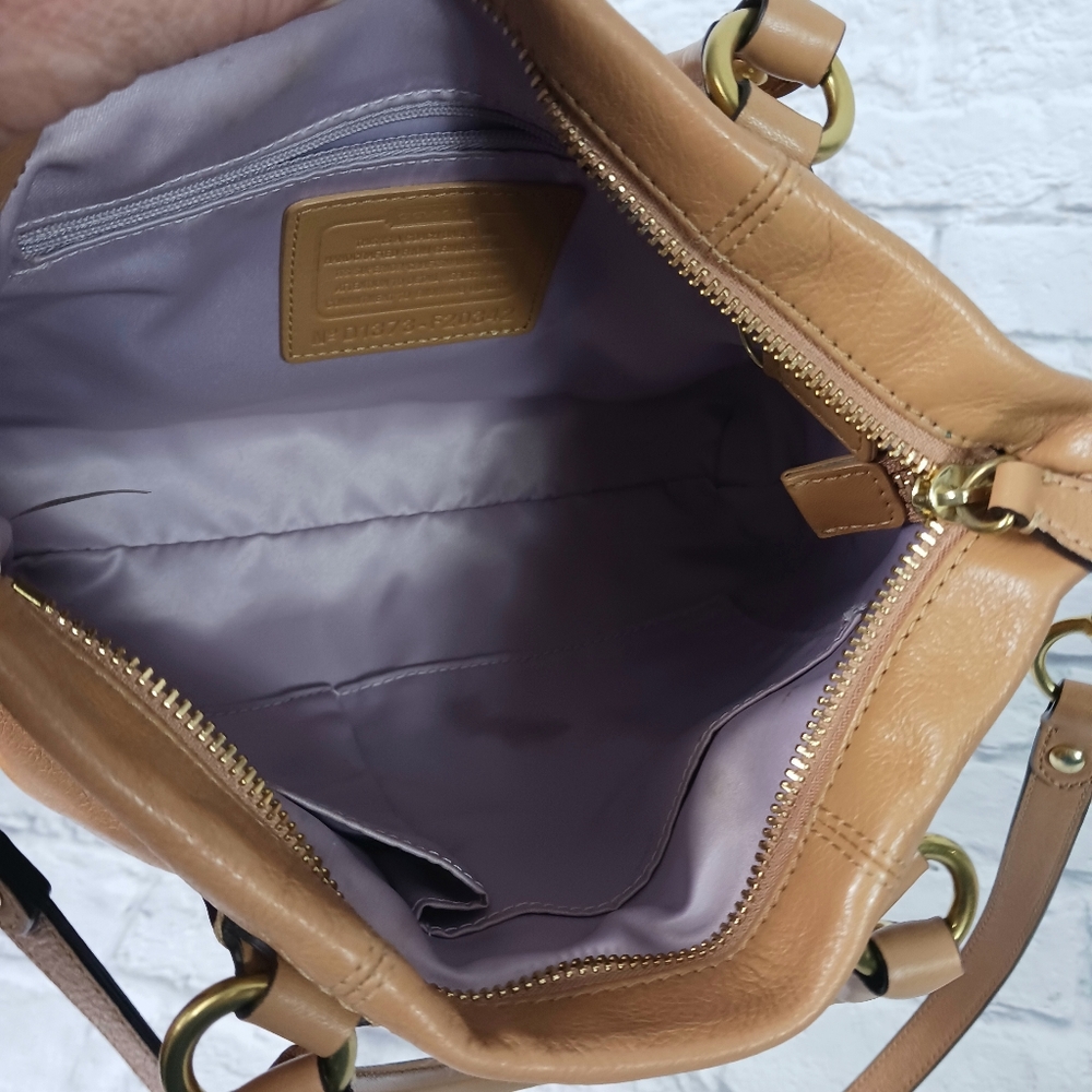 Coach Ashley camel leather mini satchel bag - Picture 9 of 14